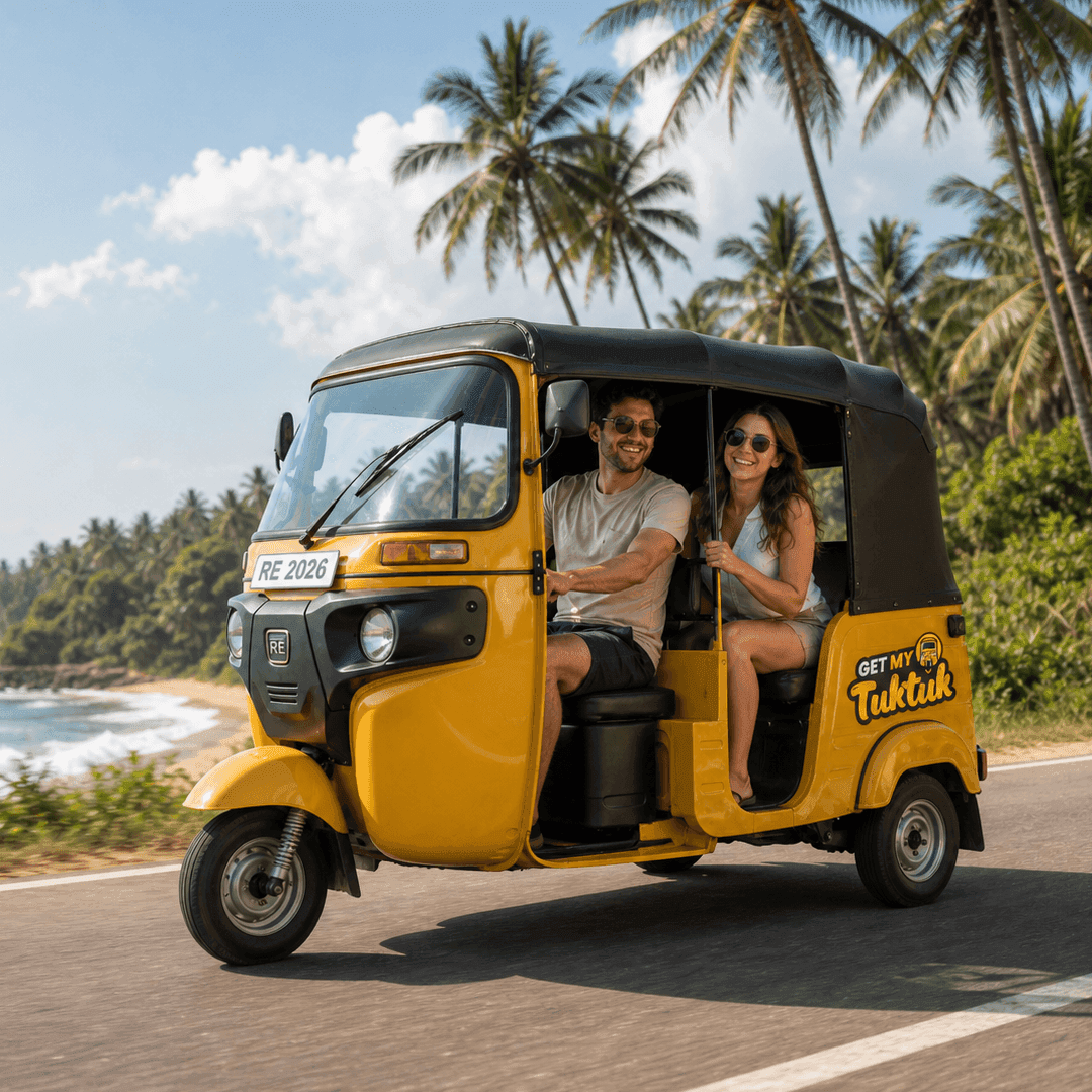 Happy customers in a Tuktuk